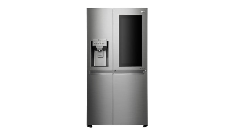 LG Side-by-Side mit InstaView Door-in-Door® | Eis-, Crushed Ice- und Wasserspender | 625 Liter Kapazität | Energieeffizienzklasse F | Festwasseranschluss | Edelstahl | GSX960NEAZ, GSX960NEAZ