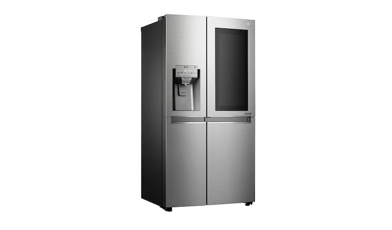 LG Side-by-Side mit InstaView Door-in-Door® | Eis-, Crushed Ice- und Wasserspender | 625 Liter Kapazität | Energieeffizienzklasse F | Festwasseranschluss | Edelstahl | GSX960NEAZ, GSX960NEAZ