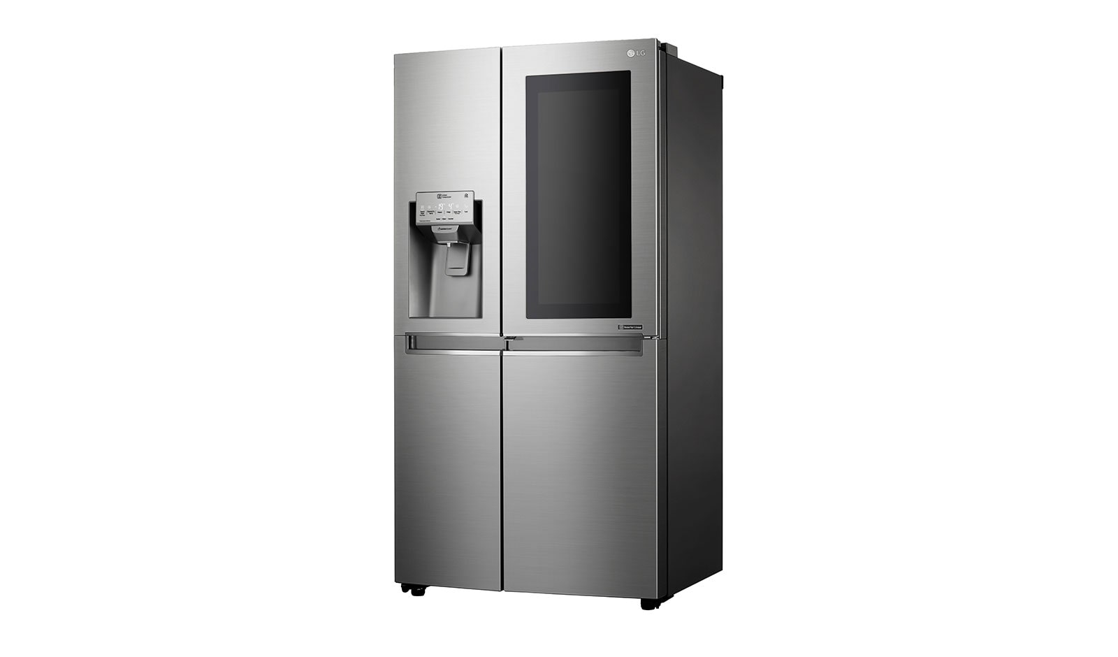 LG Side-by-Side mit InstaView Door-in-Door® | Eis-, Crushed Ice- und Wasserspender | 625 Liter Kapazität | Energieeffizienzklasse F | Festwasseranschluss | Edelstahl | GSX960NEAZ, GSX960NEAZ