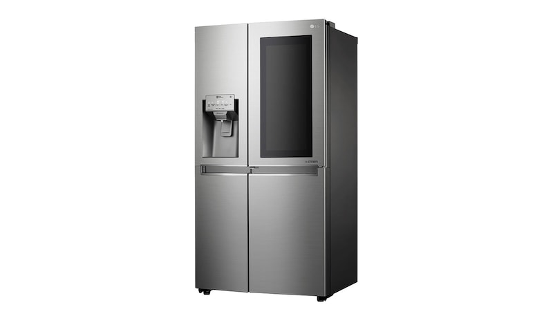 LG Side-by-Side mit InstaView Door-in-Door® | Eis-, Crushed Ice- und Wasserspender | 625 Liter Kapazität | Energieeffizienzklasse F | Festwasseranschluss | Edelstahl | GSX960NEAZ, GSX960NEAZ