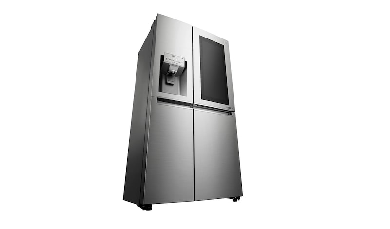 LG Side-by-Side mit InstaView Door-in-Door® | Eis-, Crushed Ice- und Wasserspender | 625 Liter Kapazität | Energieeffizienzklasse F | Festwasseranschluss | Edelstahl | GSX960NEAZ, GSX960NEAZ