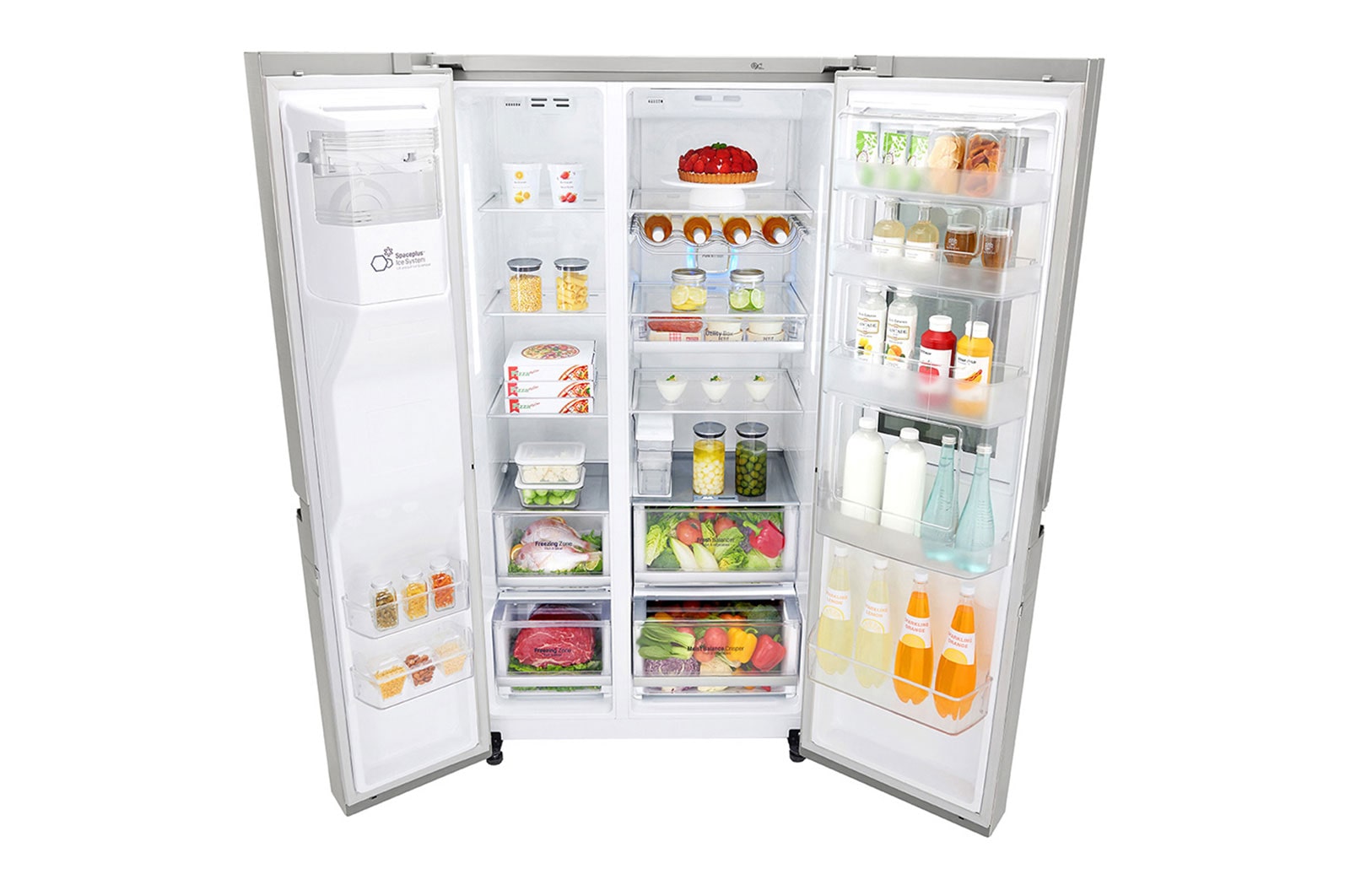 LG Side-by-Side mit InstaView Door-in-Door® | Eis-, Crushed Ice- und Wasserspender | 625 Liter Kapazität | Energieeffizienzklasse F | Festwasseranschluss | GSX960NEVZ, GSX960NEVZ