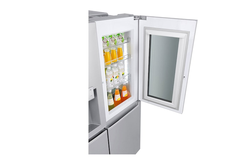 LG Side-by-Side mit InstaView Door-in-Door® | Eis-, Crushed Ice- und Wasserspender | 625 Liter Kapazität | Energieeffizienzklasse F | Festwasseranschluss | GSX960NEVZ, GSX960NEVZ