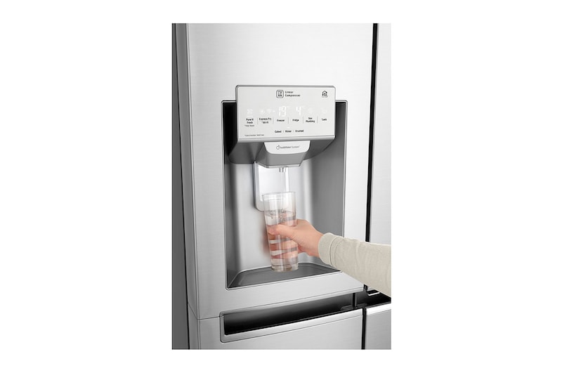 LG Side-by-Side mit InstaView Door-in-Door® | Eis-, Crushed Ice- und Wasserspender | 625 Liter Kapazität | Energieeffizienzklasse F | Festwasseranschluss | GSX960NEVZ, GSX960NEVZ