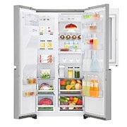 LG Side-by-Side mit InstaView Door-in-Door® | Eis-, Crushed Ice- und Wasserspender | 625 Liter Kapazität | Energieeffizienzklasse F | Festwasseranschluss | GSX960NEVZ, GSX960NEVZ