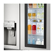LG Side-by-Side mit InstaView Door-in-Door® | Eis-, Crushed Ice- und Wasserspender | 625 Liter Kapazität | Energieeffizienzklasse F | Festwasseranschluss | GSX960NEVZ, GSX960NEVZ