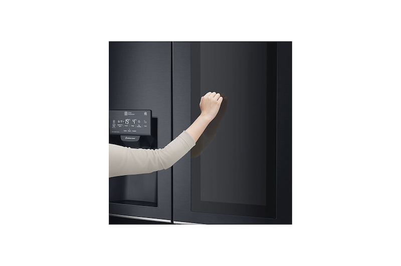 LG Side-by-Side mit InstaView Door-in-Door® | Eis-, Crushed Ice- und Wasserspender | 625 Liter Kapazität | Energieeffizienzklasse F | Interner Wassertank 4L | Matte Black | GSX961MCVZ, GSX961MCVZ
