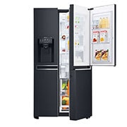 LG Side-by-Side mit InstaView Door-in-Door® | Eis-, Crushed Ice- und Wasserspender | 625 Liter Kapazität | Energieeffizienzklasse F | Interner Wassertank 4L | Matte Black | GSX961MCVZ, GSX961MCVZ