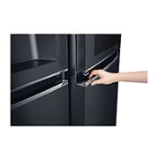 LG Side-by-Side mit InstaView Door-in-Door® | Eis-, Crushed Ice- und Wasserspender | 625 Liter Kapazität | Energieeffizienzklasse F | Interner Wassertank 4L | Matte Black | GSX961MCVZ, GSX961MCVZ