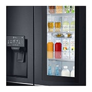 LG Side-by-Side mit InstaView Door-in-Door® | Eis-, Crushed Ice- und Wasserspender | 625 Liter Kapazität | Energieeffizienzklasse F | Interner Wassertank 4L | Matte Black | GSX961MCVZ, GSX961MCVZ