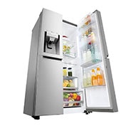 LG Side-by-Side mit InstaView Door-in-Door® | Eis-, Crushed Ice- und Wasserspender | 625 Liter Kapazität | Energieeffizienzklasse F | Interner Wassertank 4L | Edelstahl | GSX961NEAZ, GSX961NEAZ