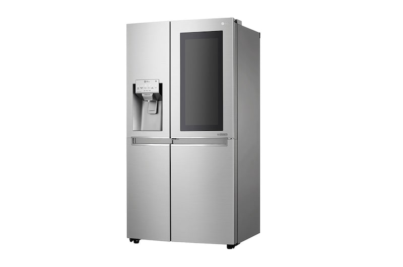 LG Side-by-Side mit InstaView Door-in-Door® | Eis-, Crushed Ice- und Wasserspender | 625 Liter Kapazität | Energieeffizienzklasse F | Interner Wassertank 4L | Edelstahl | GSX961NEAZ, GSX961NEAZ