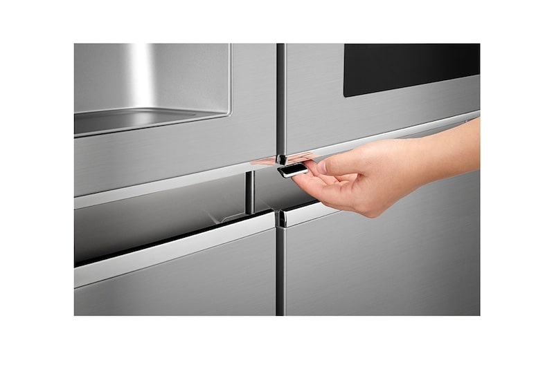 LG Side-by-Side mit InstaView Door-in-Door® | Eis-, Crushed Ice- und Wasserspender | 625 Liter Kapazität | Energieeffizienzklasse F | Interner Wassertank 4L | Edelstahl | GSX961NEVZ, GSX961NEVZ