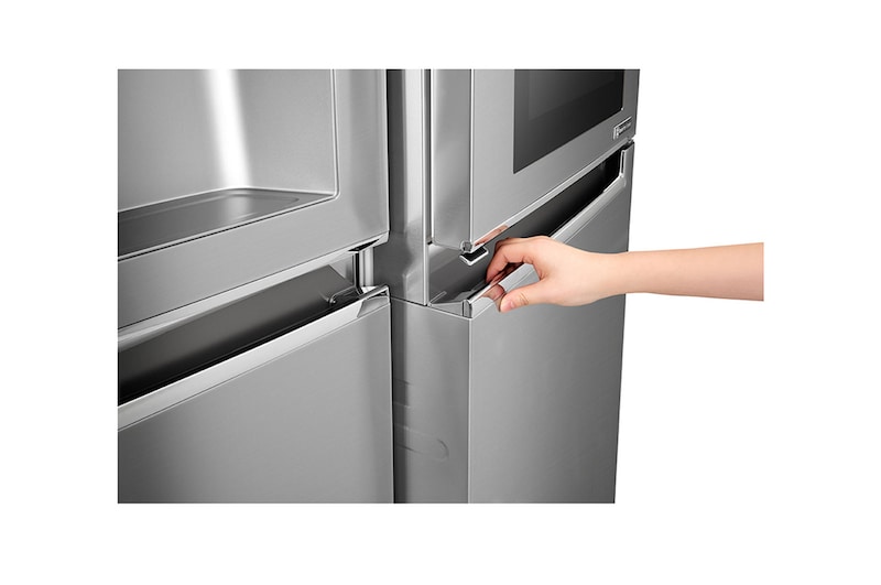 LG Side-by-Side mit InstaView Door-in-Door® | Eis-, Crushed Ice- und Wasserspender | 625 Liter Kapazität | Energieeffizienzklasse F | Interner Wassertank 4L | Edelstahl | GSX961NEVZ, GSX961NEVZ