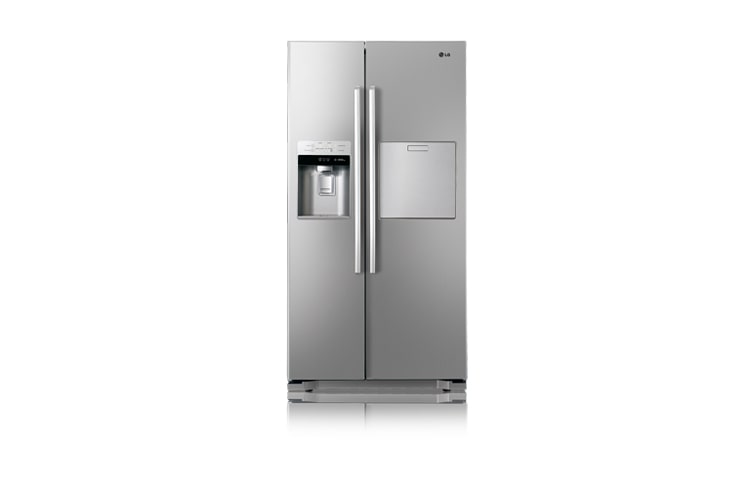 LG Side by Side-Gerät mit Linear Kompressor™-Technik, Total No Frost, Eis- und Wasserspender ohne aufwendigen Festwasseranschluss, GW-P227HKXV