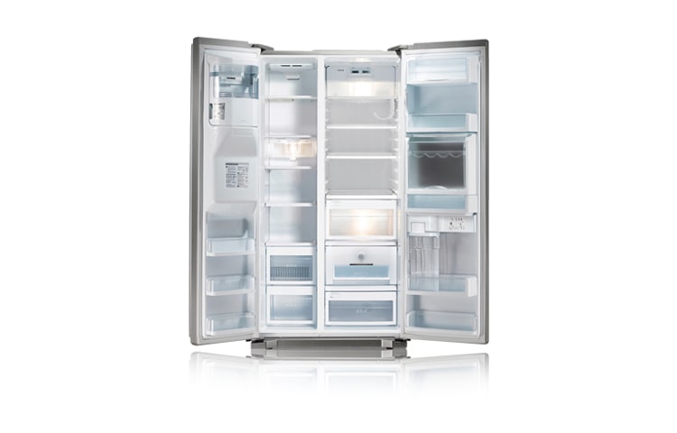 LG Side by Side-Gerät mit Linear Kompressor™-Technik, Total No Frost, Eis- und Wasserspender ohne aufwendigen Festwasseranschluss, GW-P227HKXV
