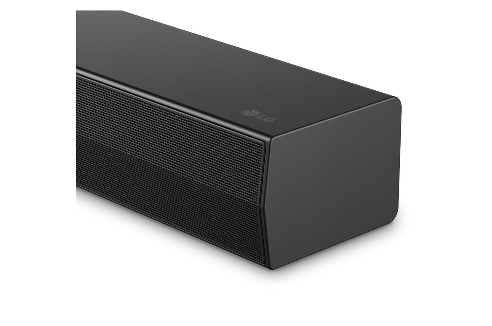 Frontansicht auf die Seitenecke der LG Soundbar DS40T