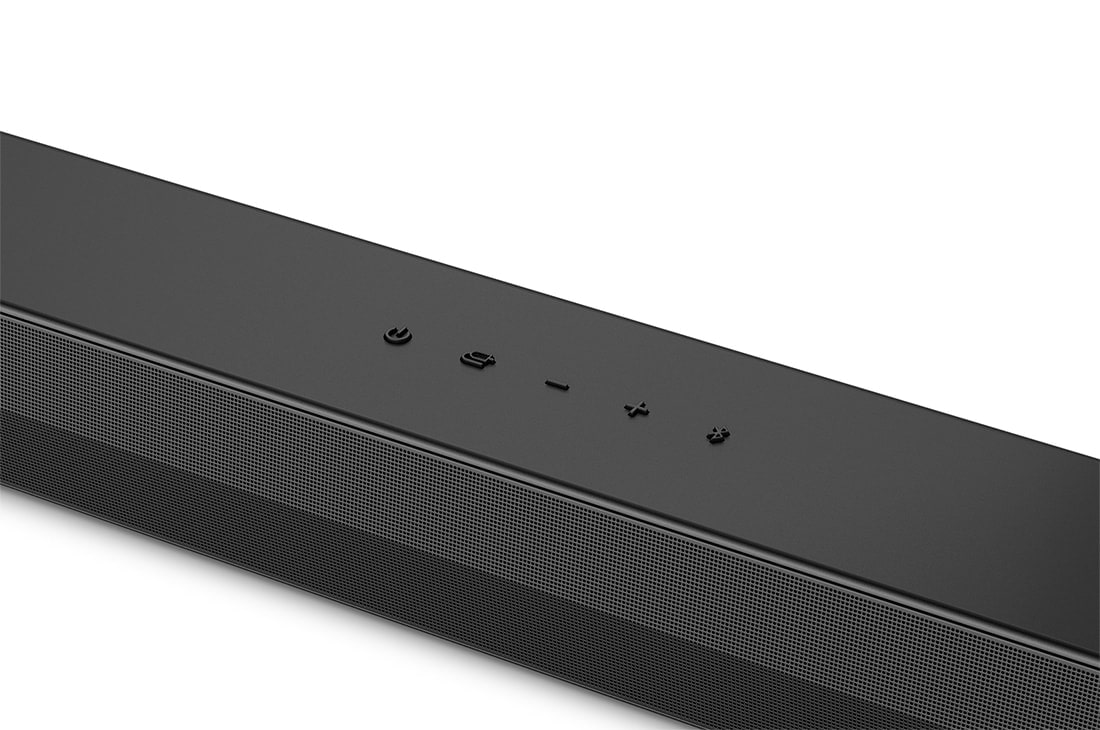 Schräge Draufsicht auf die Mitte der LG Soundbar DS40T