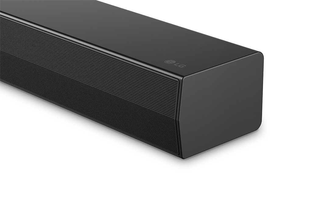 Frontansicht auf die Seitenecke der LG Soundbar DS40T