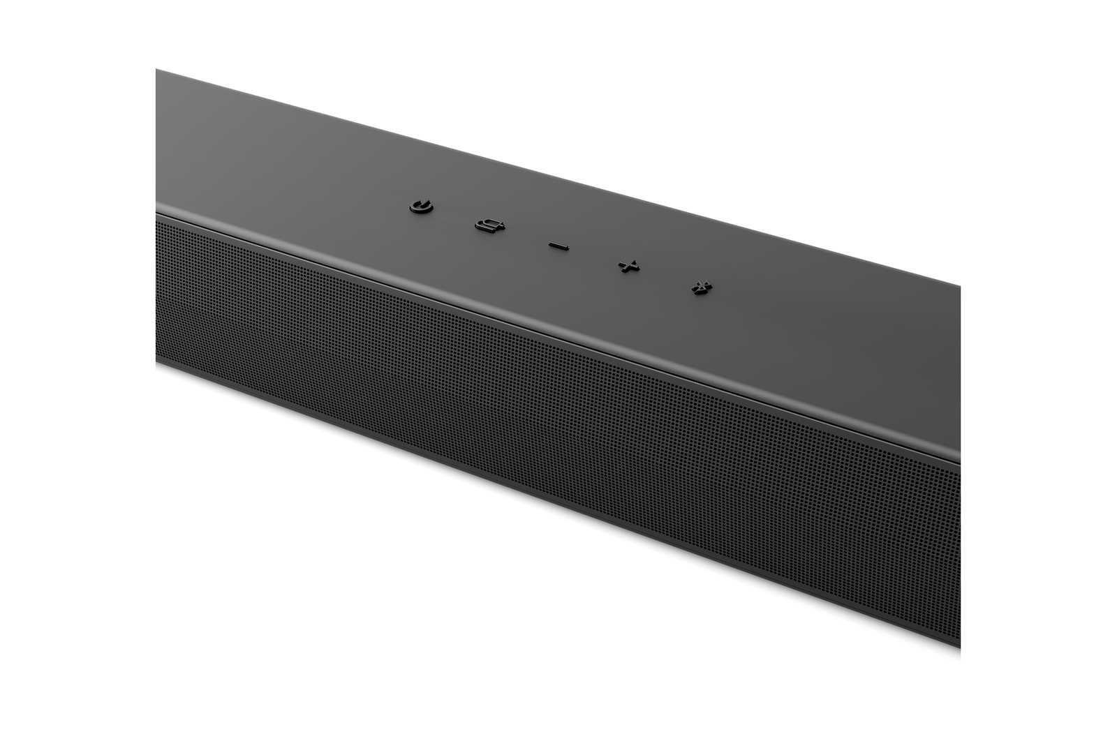 Schräge Draufsicht auf die Mitte der LG Soundbar DS60T