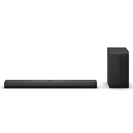 Frontansicht der LG Soundbar DS70TY und des Subwoofers