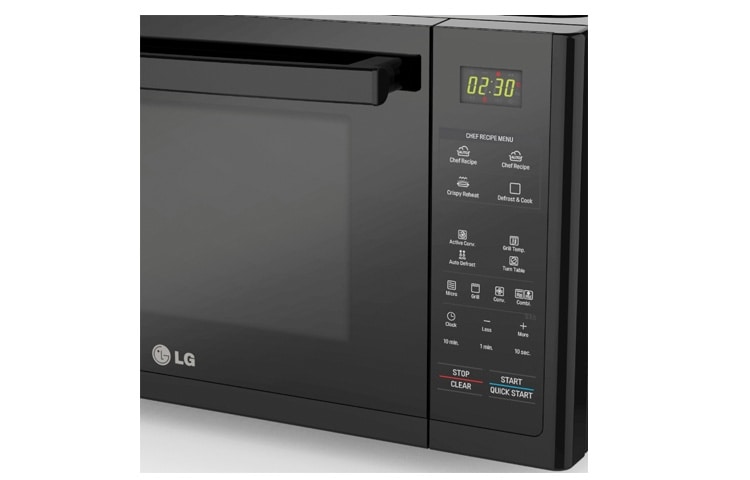 LG Lichtwellenofen mit Carbon Heizelement, Heißluft und 26 Programmen, MJ3294BAB