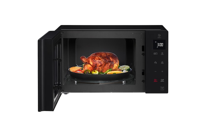 LG Mikrowelle Schwarz (25 L, 1000 Watt) mit Quarzgrill, Smart Inverter Technologie & EasyClean | MH6535GIS, MH6535GIS