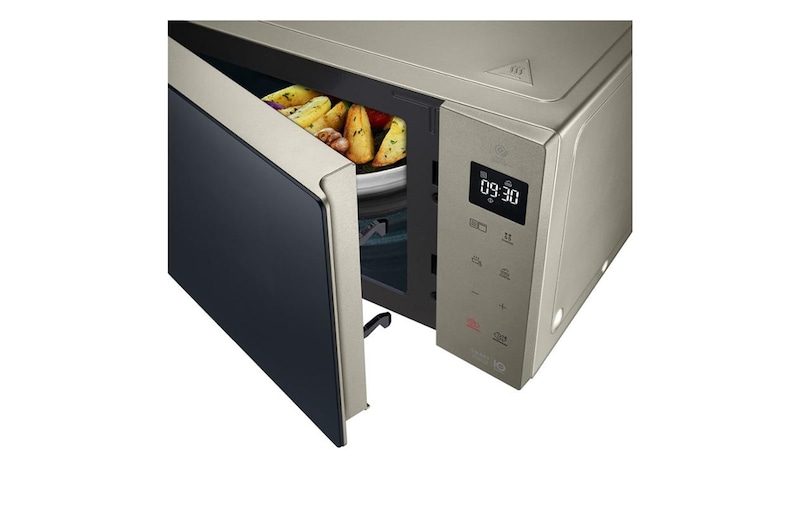 LG Mikrowelle Noble Steel (25 L, 1000 Watt) mit Quarzgrill, Smart Inverter Technologie & EasyClean | MH6535NBS, MH6535NBS