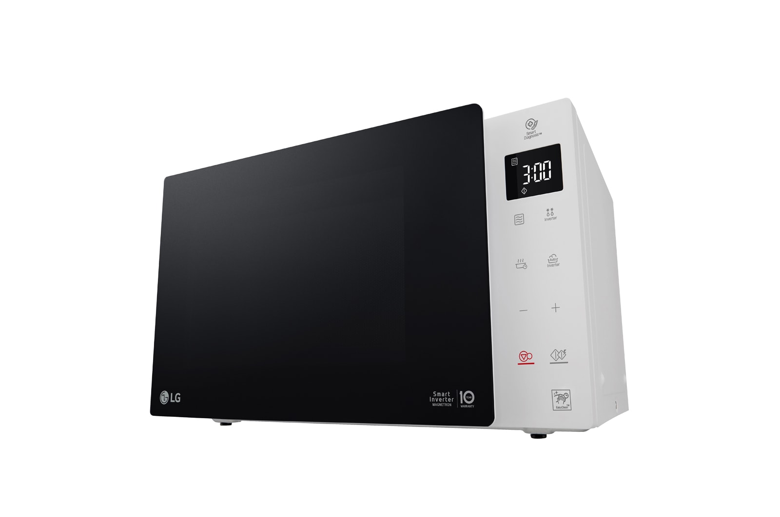 LG Solo-Mikrowelle Weiß (23 L, 1000 Watt) mit Smart Inverter Technologie & EasyClean | MS23NECBW, MS23NECBW