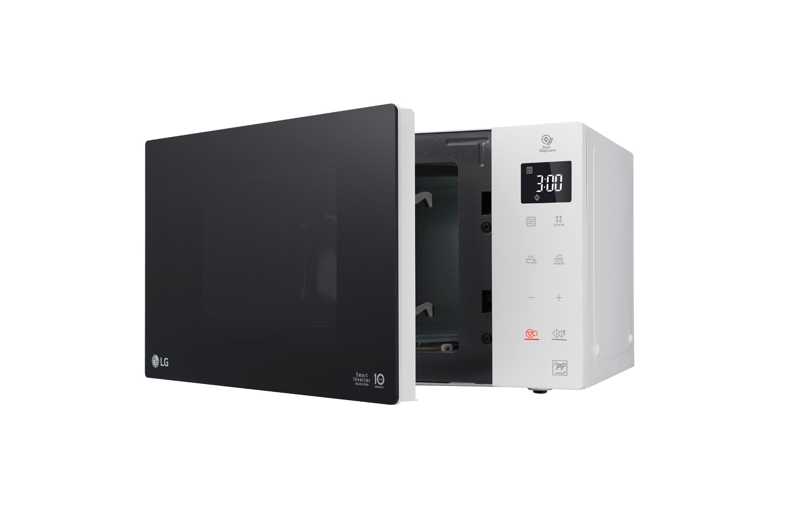 LG Solo-Mikrowelle Weiß (23 L, 1000 Watt) mit Smart Inverter Technologie & EasyClean | MS23NECBW, MS23NECBW