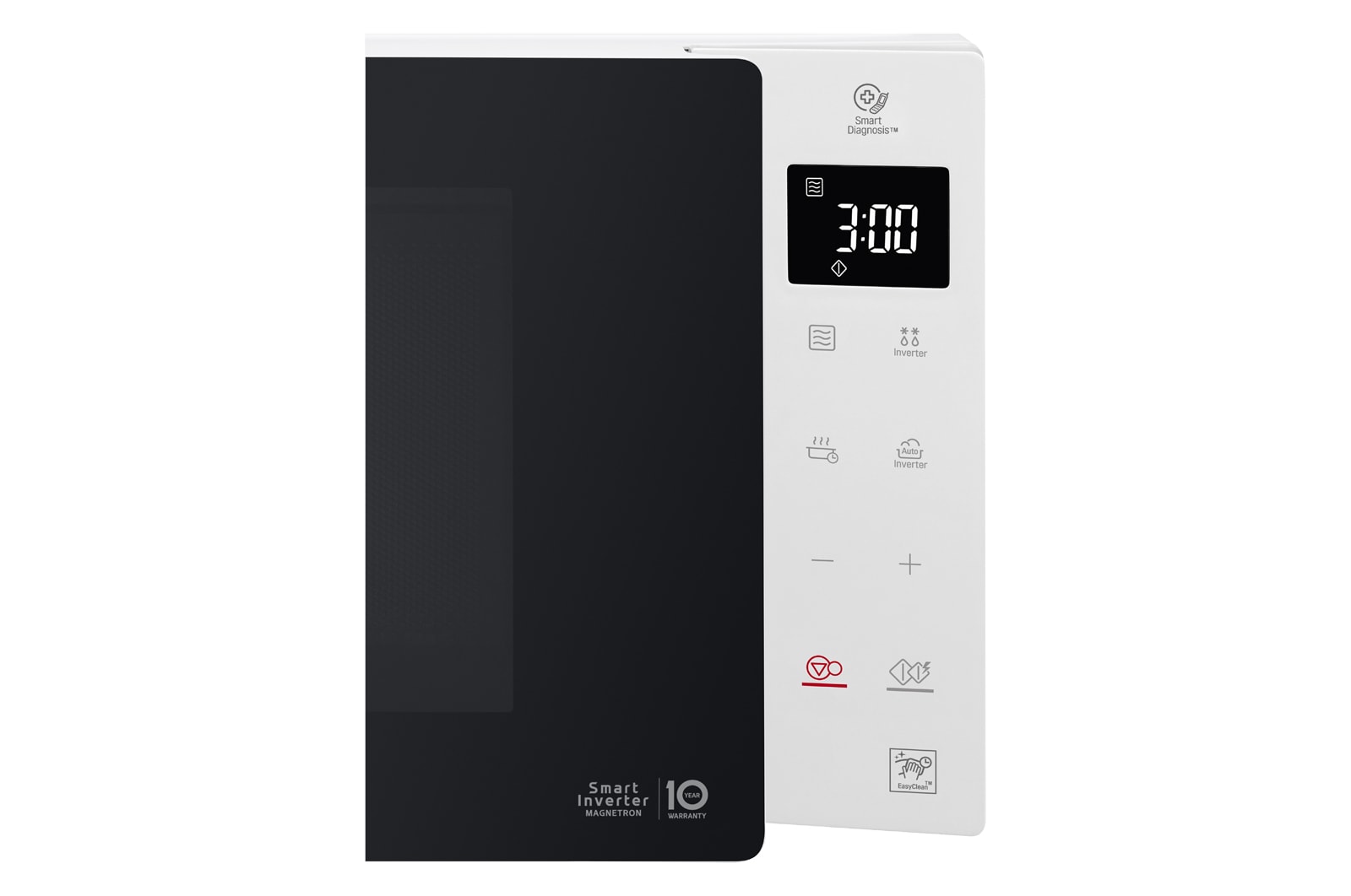 LG Solo-Mikrowelle Weiß (23 L, 1000 Watt) mit Smart Inverter Technologie & EasyClean | MS23NECBW, MS23NECBW