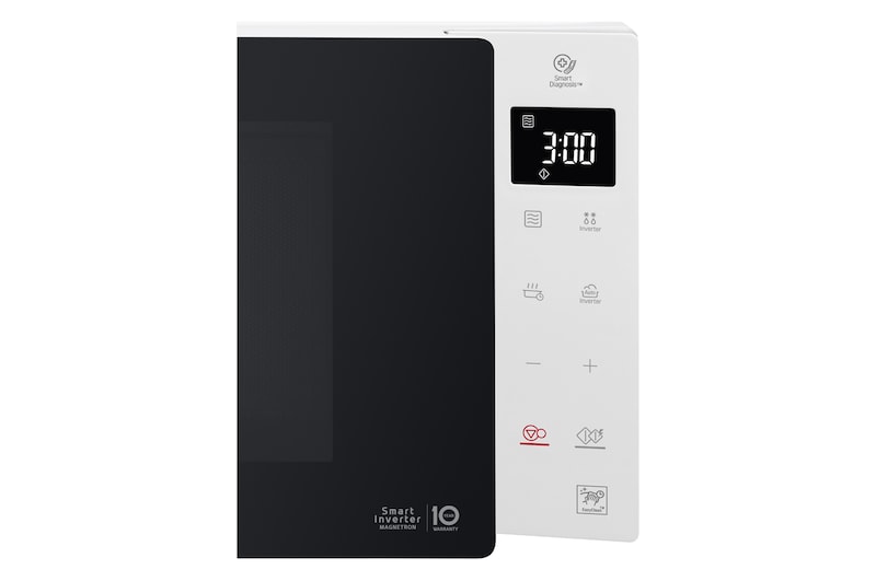 LG Solo-Mikrowelle Weiß (23 L, 1000 Watt) mit Smart Inverter Technologie & EasyClean | MS23NECBW, MS23NECBW