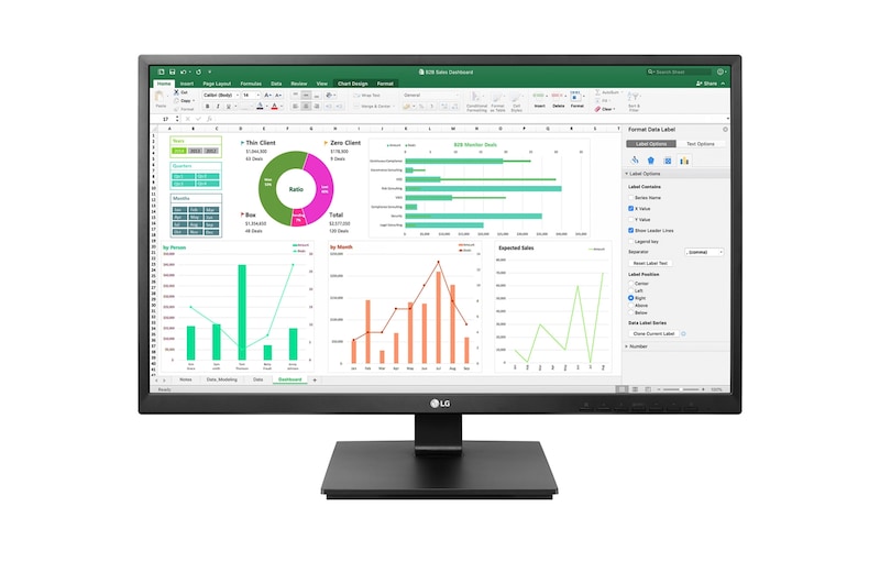 LG 23,8 Zoll Full HD Monitor mit IPS, Flicker Safe und Lese-Modus (TCO 8.0), 24BK550Y-I