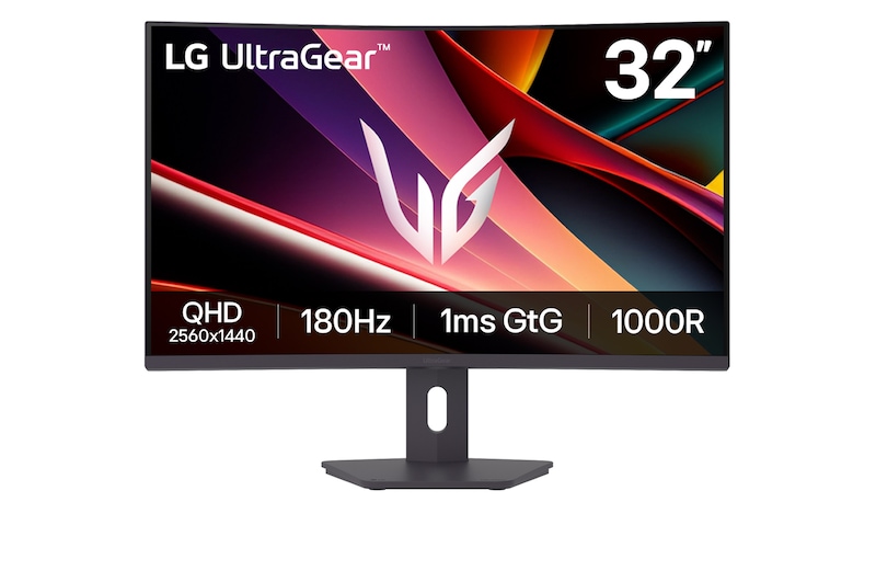 Vorderseite von LG UltraGear™ Curved 32 Zoll QHD Gaming-Monitor mit 180 Hz und 1 ms GtG 32G600A-B
