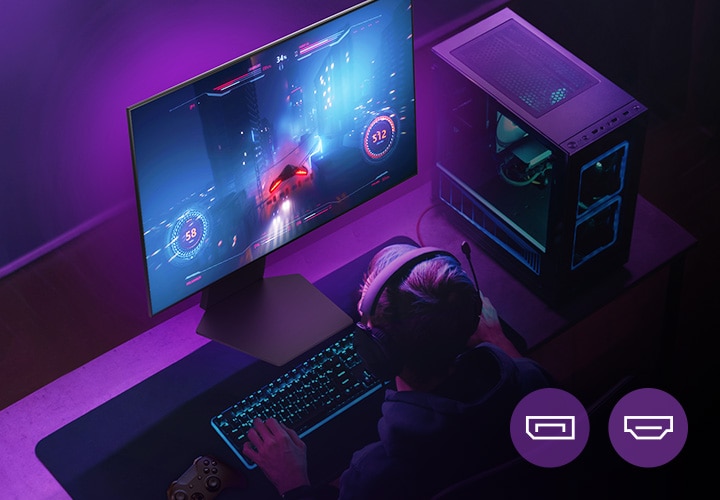 Gamer kommen in den Genuss einer 240er Bildwiederholfrequenz, die von DP 1.4 oder HDMI 2.1 unterstützt wird.