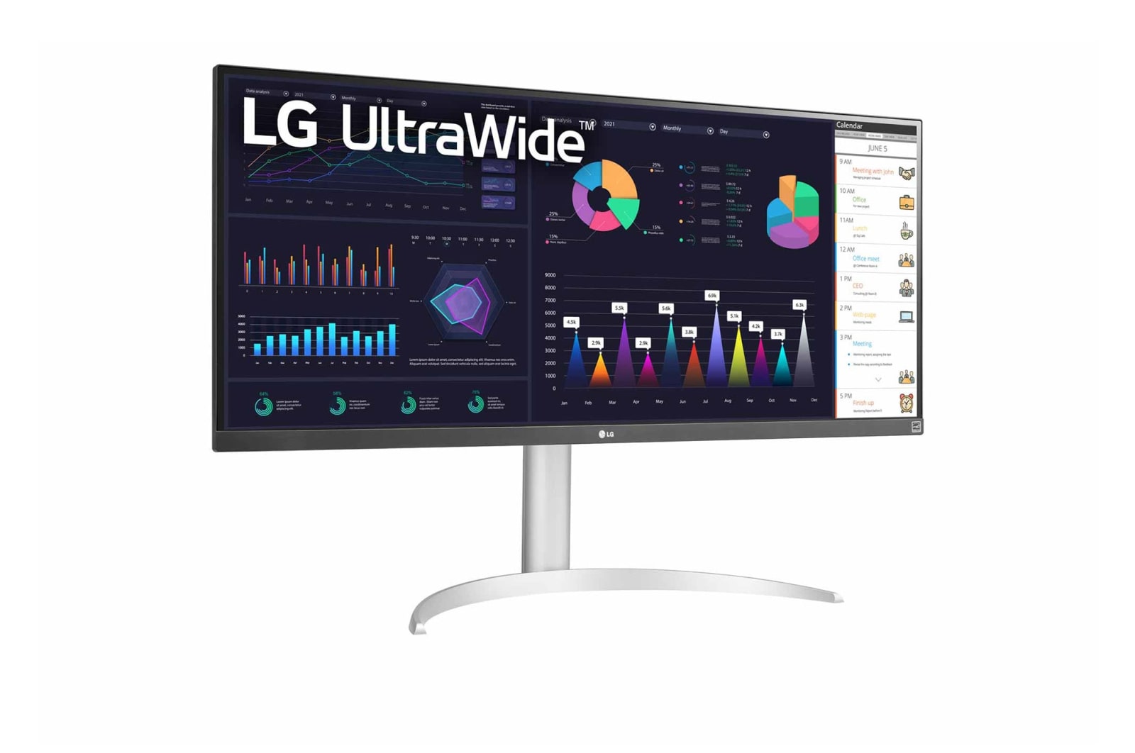 LG 21:9-UltraWide™-IPS-Monitor mit 34 Zoll, Full HD und AMD FreeSync™, 34WQ65X-W