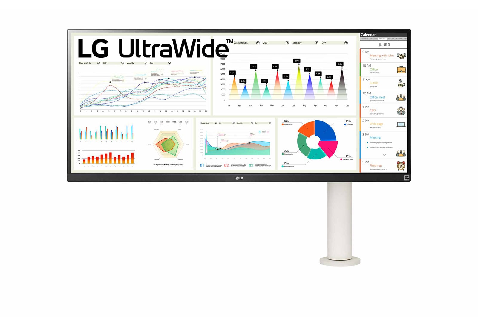 LG 34 Zoll LG UltraWide™ IPS-Monitor mit ergonomischem Standfuß und Wide-FULL-HD-Auflösung (2560 x 1080), 34WQ68X-W