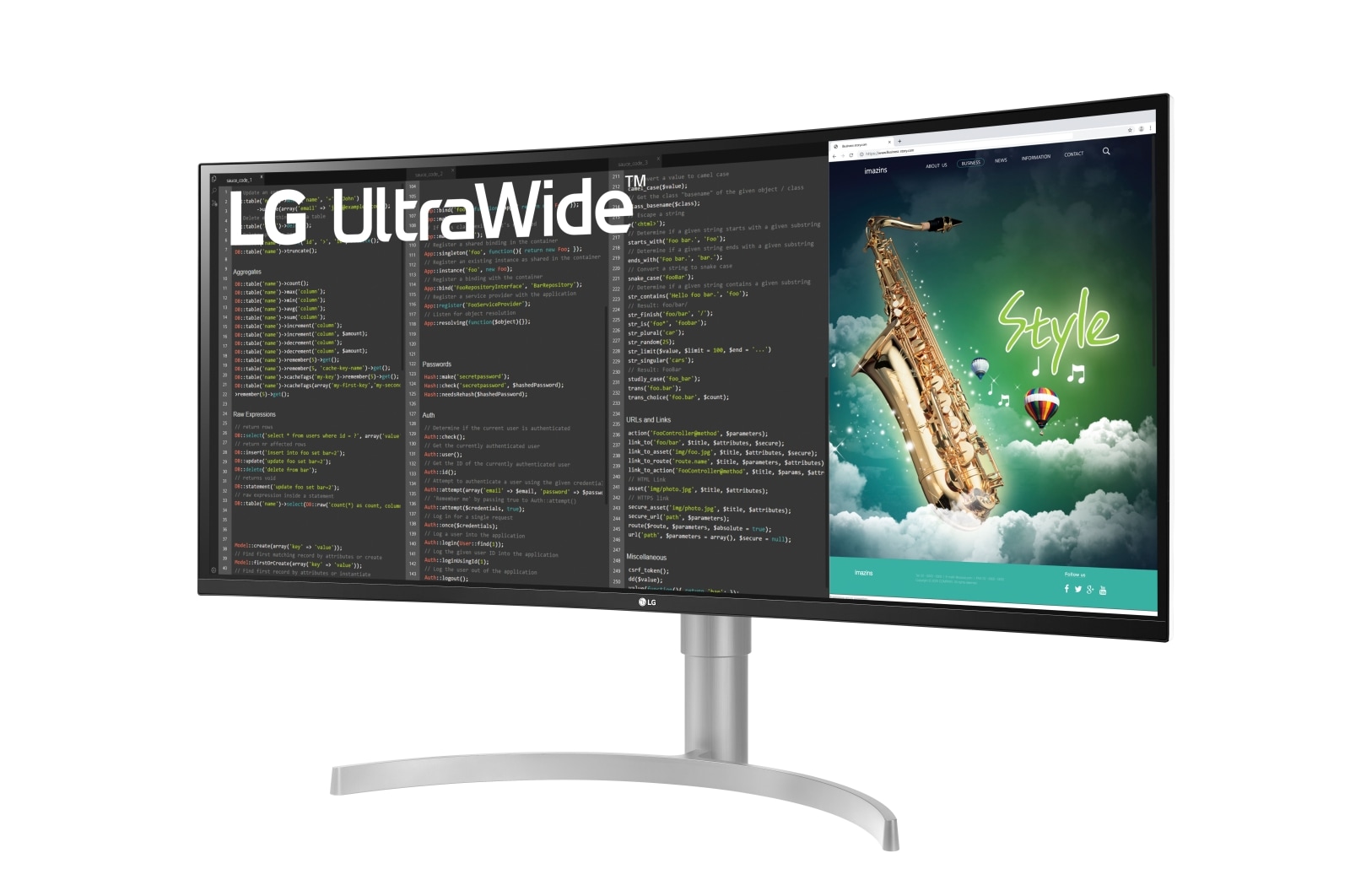 LG 35 Zoll Curved UltraWide™Monitor mit QHD-Auflösung und HDR10, 35WN75C-W