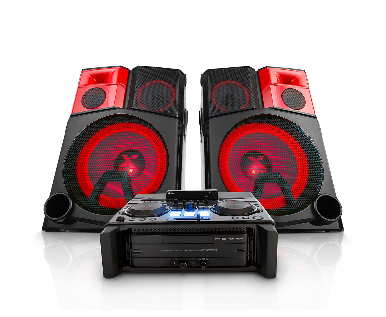 LG Micro Hi-Fi Anlage mit 4.400 Watt | Bluetooth, CD & Radio | USB | Auto DJ & Smart DJ, CM9950