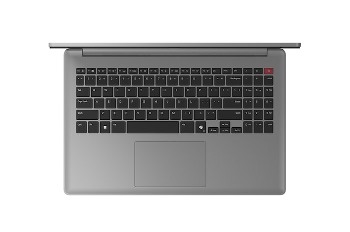 Ansicht von oben auf die Tastatur