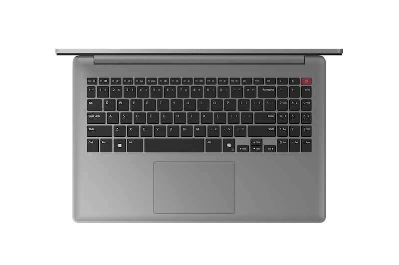 Ansicht von oben auf die Tastatur