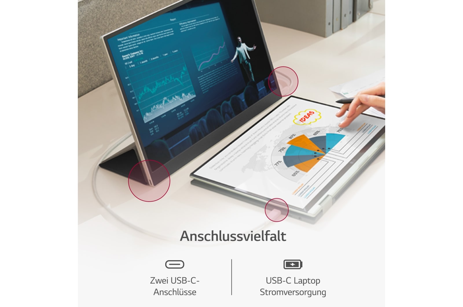 LG 16-Zoll +view für LG gram Portable Monitor mit USB Typ-C™, 16MQ70