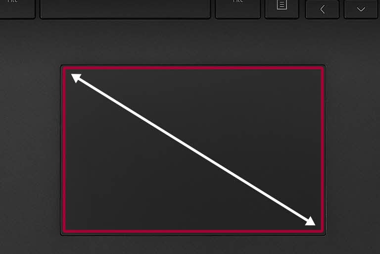 Verbreitertes 16:10 Touchpad, das dem Größenverhältnis des Displays entspricht