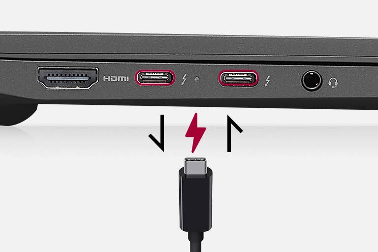 Gleichzeitiges Aufladen des Notebooks und anderer Geräte dank USB-C-Ladetechnologie