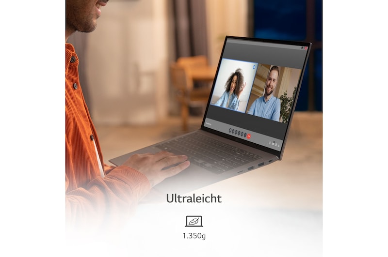 LG 17'' Notebook mit Windows 11 Home | Intel® Core™ i5 Prozessor | 16GB LPDDR5 RAM | 512GB SSD | 80-WH-Akku | 17Z90Q-G.AA56G, 17Z90Q-G.AA56G