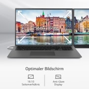 LG 17'' Notebook mit Windows 11 Home | Intel® Core™ i5 Prozessor | 16GB LPDDR5 RAM | 512GB SSD | 80-WH-Akku | 17Z90Q-G.AA56G, 17Z90Q-G.AA56G