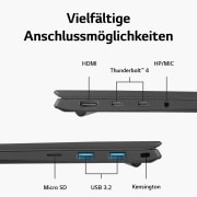 LG 17 Zoll Notebook mit Windows 11 Home | Intel® Core™ i7 Prozessor | 16GB LPDDR5 RAM | 512GB SSD | 80-WH-Akku | 17Z90R-G.AA76G, 17Z90R-G.AA76G