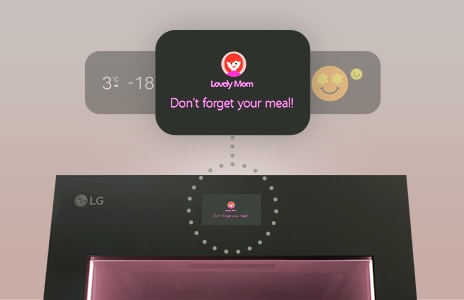 Kühlschranks, auf dem die verschiedenen Optionen zur Personalisierung zu sehen sind.