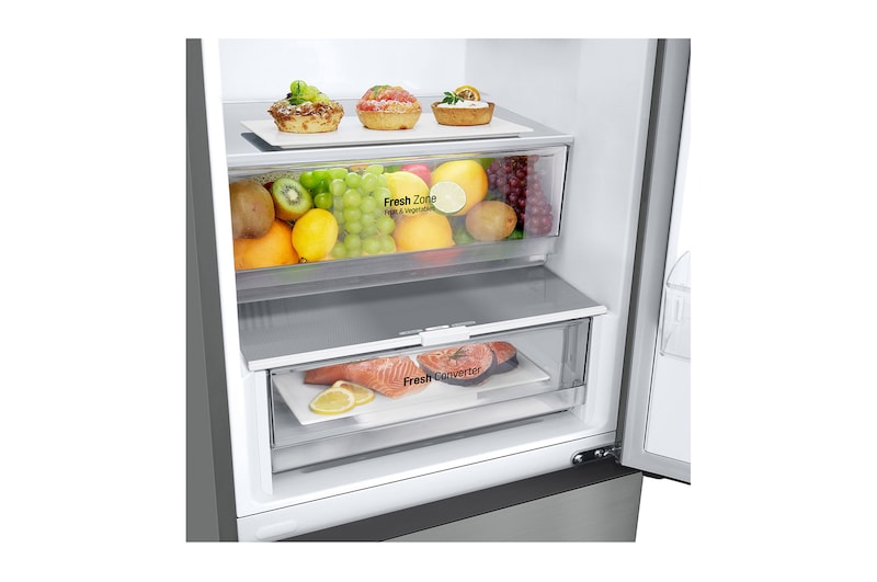 LG Kühl-Gefrierkombination (EEK B, 387L, 203 cm hoch) mit Smart Inverter Compressor® | GBV22NCBPY, GBV22NCBPY