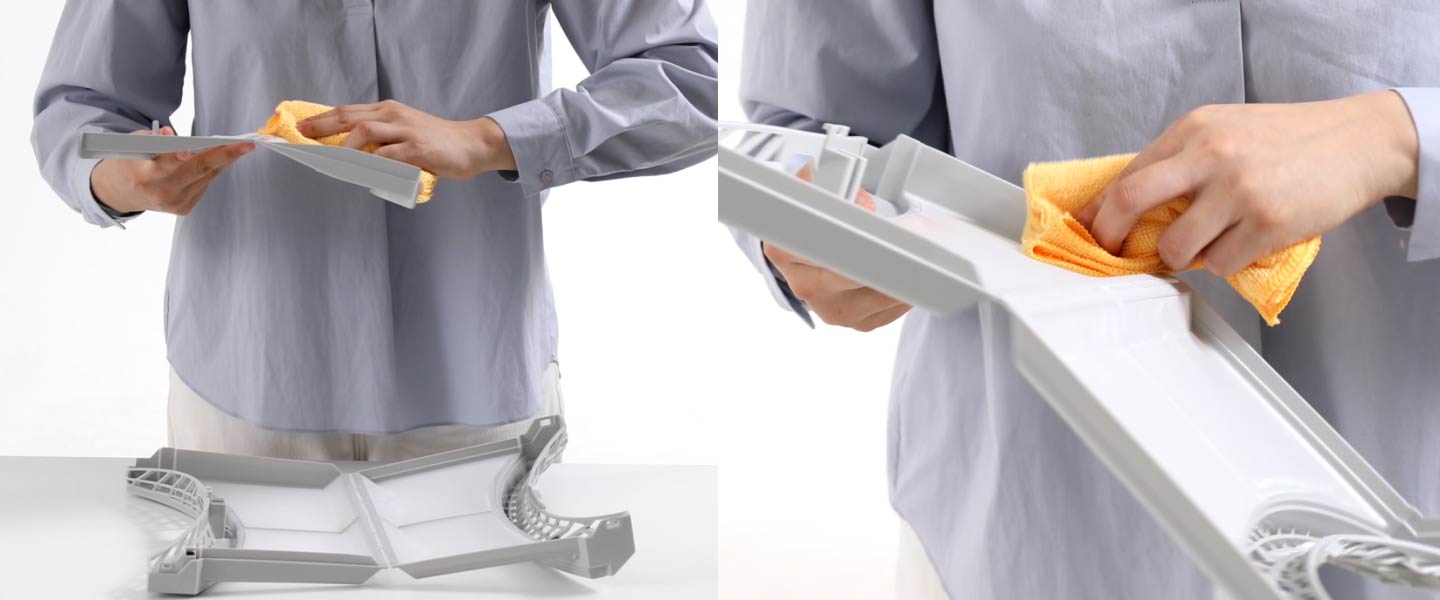 Video, das den Prozess der Reinigung des Filters zeigt